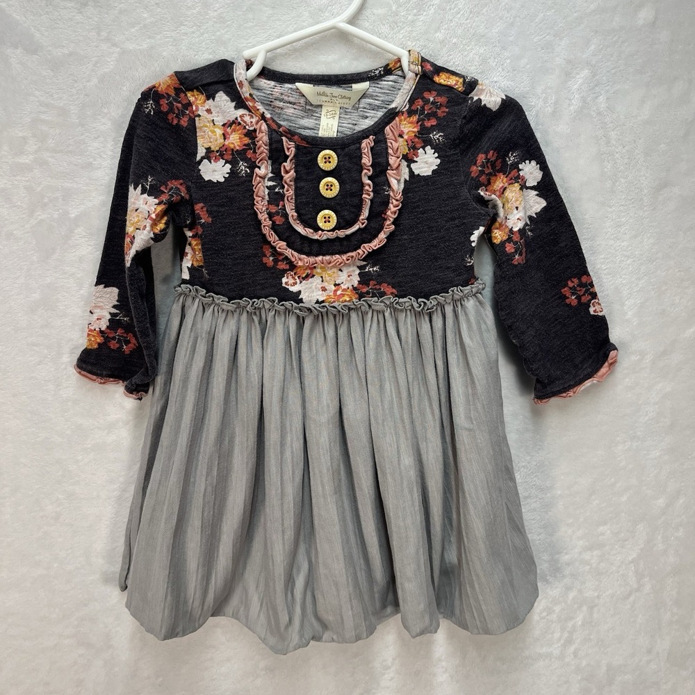 Matilda Jane with Joanna Gaines Floral Dress Baby Girl 18-24m Pleated Buttons